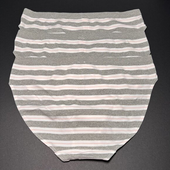 Victoria Secret XL Bikini Panties Seamless Gray White Striped Lot of 3 - Picture 3 of 5